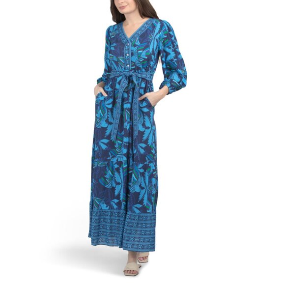 celina moon long sleeve floral maxi dress Myrna Maxi Dress